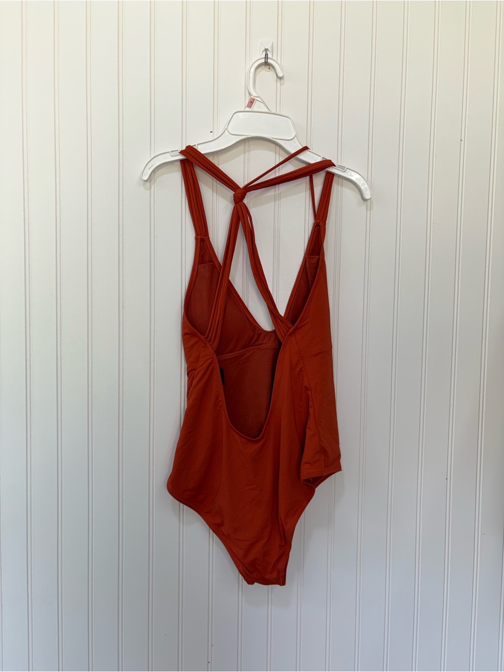 Zara Rust Orange deep cut One-Piece Swimsuit - Picture 2 of 3